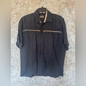 Mens Black Button Down Shirt Italy